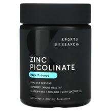 Sports Research, Пиколинат Цинка, Zinc Picolinate High Potency...