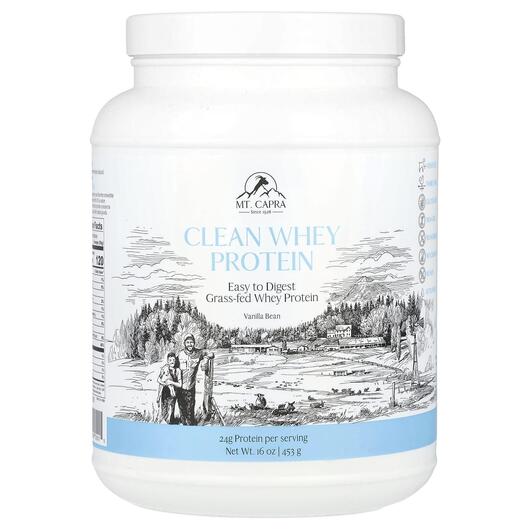 Основне фото товара Mt. Capra, Goat Whey Protein Vanilla 1 Pound, Протеїн, 453 г