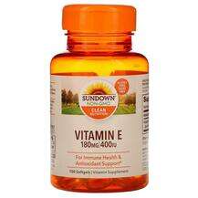 Sundown Naturals, витамин Е 400 МЕ, Vitamin E 400 IU 100, 100 ...