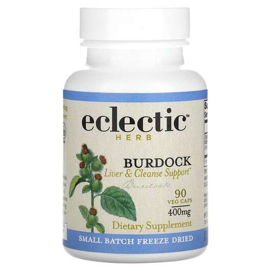 Основне фото товара Eclectic Herb, Burdock Raw 500 mg, Корінь лопуха 500 мг, 90 ка...