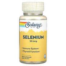 Solaray, Selenium 50 mcg, Селен, 100 капсул