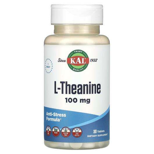 Основне фото товара KAL, L-Theanine 100 mg, L-Теанін, 30 таблеток