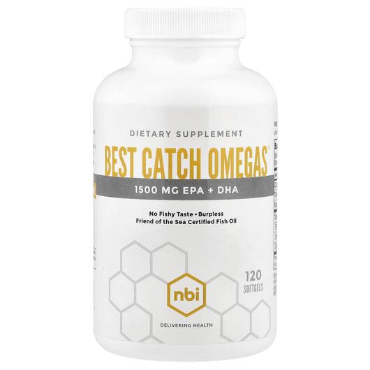 Основное фото товара NBI Health, Омега 3, Best Catch Omegas, 120 капсул