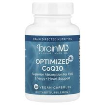 Коензим CoQ10 Optimized3x CoQ10 BrainMD 60 капсул
