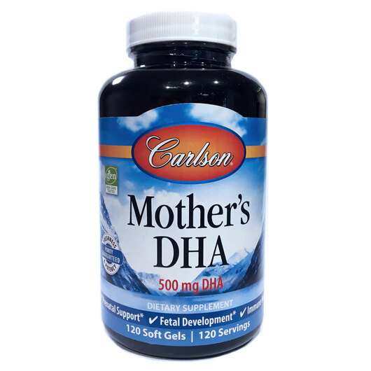 Основне фото товара Carlson, Mother's DHA 500 mg, ДГК, 120 капсул