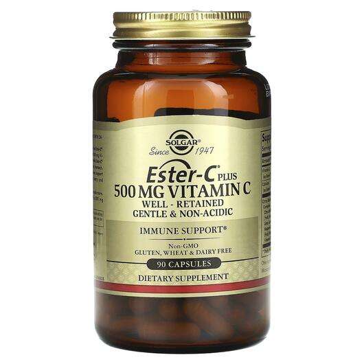 Основное фото товара Solgar, Витамин C Эстер-С, Ester-C Plus Vitamin C 500 mg, 90 к...
