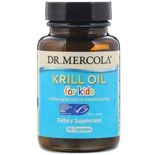 Основне фото товара Dr. Mercola, Kids' Krill Oil 60, Олія Антарктичного Кріля, 60 ...