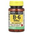 Фото товару Mason, Vitamin B6 100 mg, Вітамін B6 Піридоксин, 100 таблеток