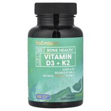 Вітаміни D3 K2 Vitamin D3 + K2 BioEmblem 90 капсул