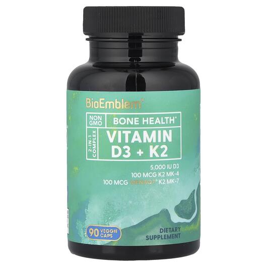 Основное фото товара BioEmblem, Витамины D3 + K2, Vitamin D3 + K2, 90 капсул