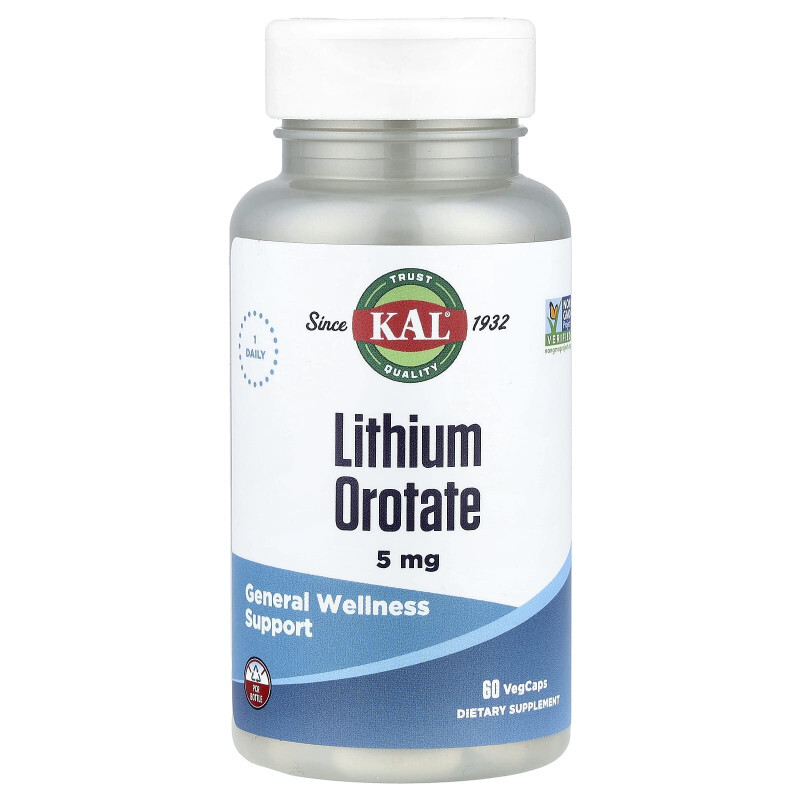 Lithium Orotate 5 mg 60 VegCaps - KAL