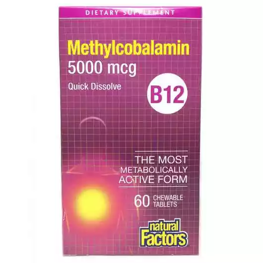 Фото товара B12 Methylcobalamin 5000 mcg 60 Chewable Tablets
