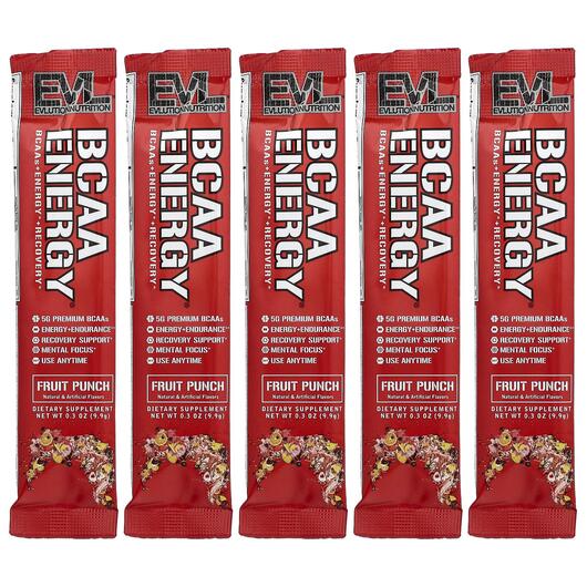 Основне фото товара BCAA Energy Fruit Punch 5 Packets, БЦАА, 9.9 g Each