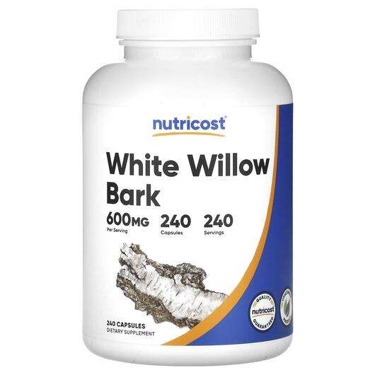 Основне фото товара Nutricost, White Willow Bark 600 mg, Кора Верби білої, 240 капсул