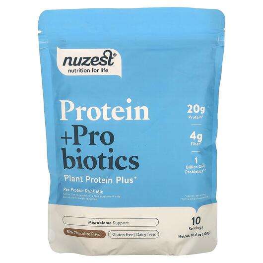 Основное фото товара Nuzest, Гороховый Протеин, Protein + Probiotics Rich Chocolate...