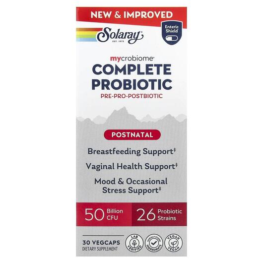 Основное фото товара Пробиотики, Mycrobiome Complete Probiotic Postnatal, 30 капсул