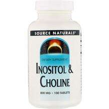 Source Naturals, Инозитол и Холин 800 мг, Inositol Choline, 10...