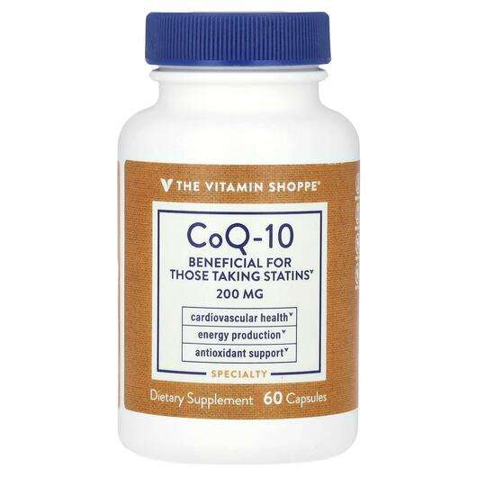 Основное фото товара The Vitamin Shoppe, Коэнзим Q10, CoQ-10 200 mg, 60 капсул