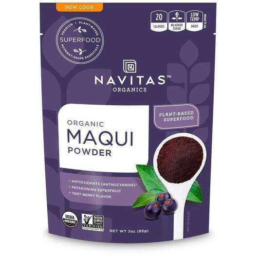 Основне фото товара Navitas Organics, Organic Maqui Powder Tart Berry, Екстракт ви...