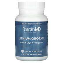 BrainMD, Lithium Orotate, Літій, 60 капсул