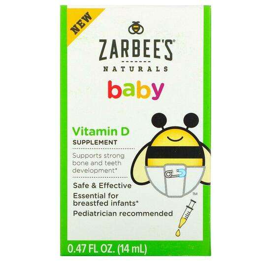 Основне фото товара Zarbees, Baby Vitamin D, Вітамін D3, 14 мл