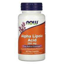 Now, Альфа-липоевая кислота 250 мг, Alpha Lipoic Acid 250 mg, ...