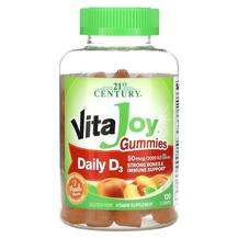 21st Century, Витамин D3, VitaJoy Gummies Daily D3 Peach 25 mc...