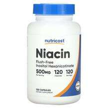 Nutricost, Ниацин, Niacin Flush-Free 500 mg, 120 капсул