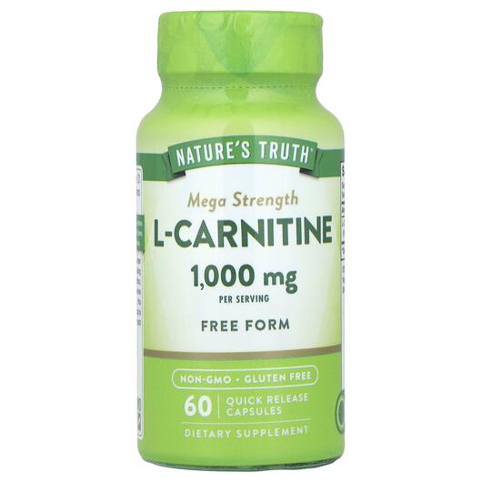 Основне фото товара Nature's Truth, L-Carnitine Mega Strength, L-Карнітин, 60 ка