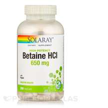 High Potency HCL with Pepsin 650 mg, Настоянка з Бетаїна, 250 капсул
