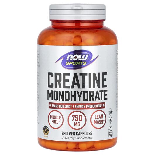 Основне фото товара Sports Creatine Monohydrate 750 mg, Креатин, 240 капсул