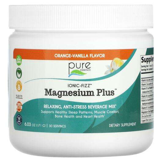 Основное фото товара Pure Essence, Магний, Ionic-Fizz Magnesium Plus Orange-Vanilla...