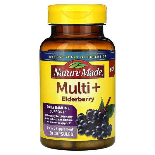 Основне фото товара Nature Made, Multi + Elderberry, Чорна Бузина, 60 капсул