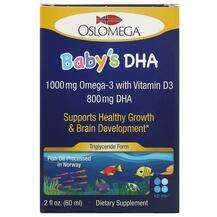 Oslomega, ДГК с D3 800 мг, Baby’s DHA with Vitamin D3, 6...