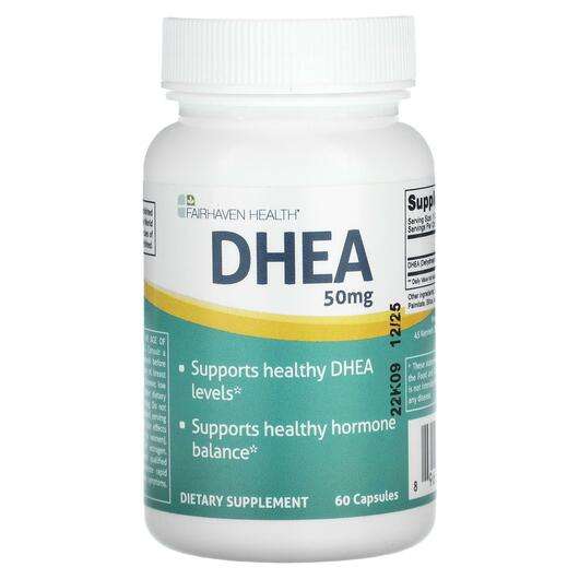 Основне фото товара Fairhaven Health, DHEA 50 mg, Дегідроепіандростерон, 60 капсул