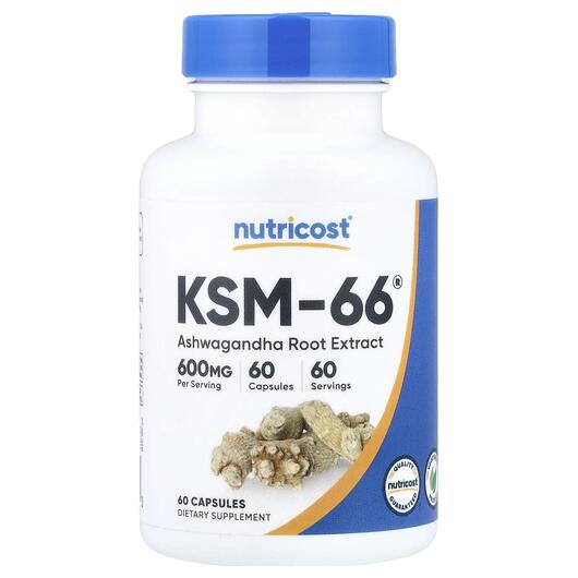 Основное фото товара Nutricost, Ашваганда, KSM-66 Ashwagandha Root Extract, 60 капсул