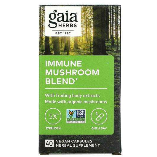 Основное фото товара Gaia Herbs, Грибы Шиитаке, Immune Mushroom Blend, 40 капсул