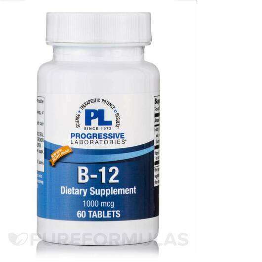 Основное фото товара Progressive Labs, Витамин B12, B-12 1000 mcg, 60 таблеток