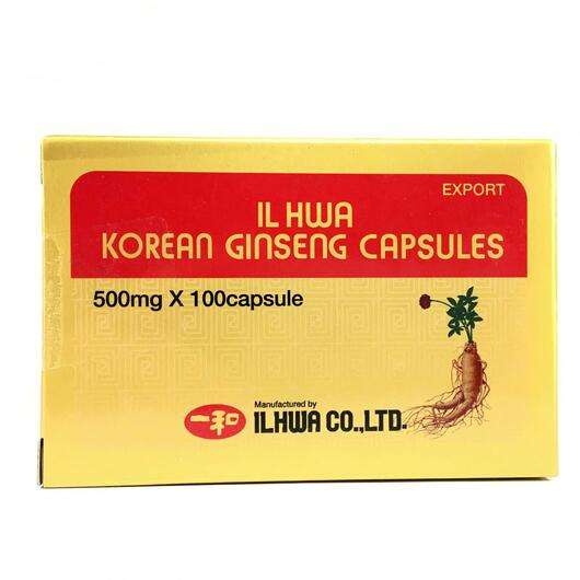 Korean Ginseng 500 mg 100, Корейська женьшень капсули 500 мг, 100 капсул