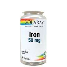 Solaray, Iron 50 mg, Залізо 50 мг, 60 капсул
