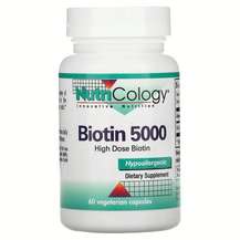 Nutricology, Биотин 5000 мкг, Biotin 5000, 60 капсул