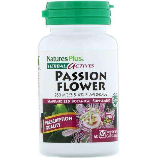 Основне фото товара Natures Plus, Herbal Actives Passion Flower 250 mg, Пасифлора,...