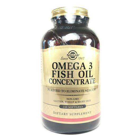 Основное фото товара Solgar, Рыбий жир Омега-3, Omega 3 Fish Oil Concentrate, 240 к...