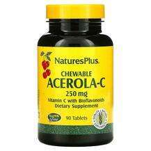 Natures Plus, Acerola-C Chewable 250 mg 90, Жувальна Ацерола-C...