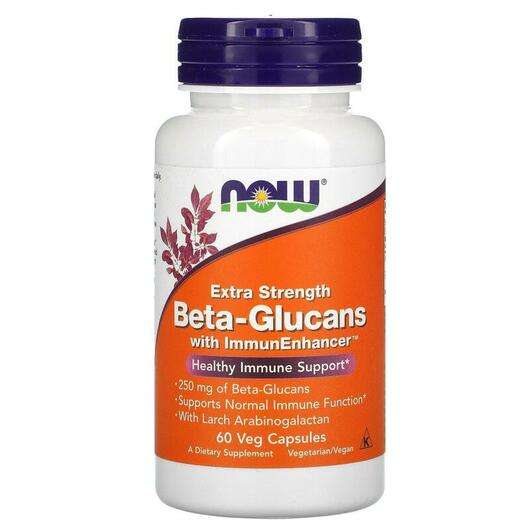 Основне фото товара Now, Beta-Glucans, Бета-глюкан 250 мг, 60 капсул