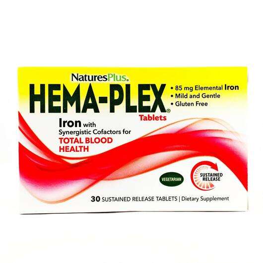 Основне фото товара Natures Plus, Hema-Plex Tablets, Гемаплекс, 30 таблеток