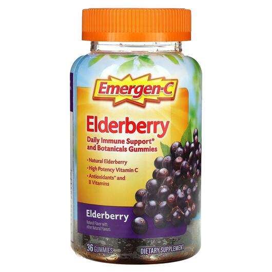 Основне фото товара Emergen-C, Elderberry Gummies, Чорна Бузина, 36 таблеток