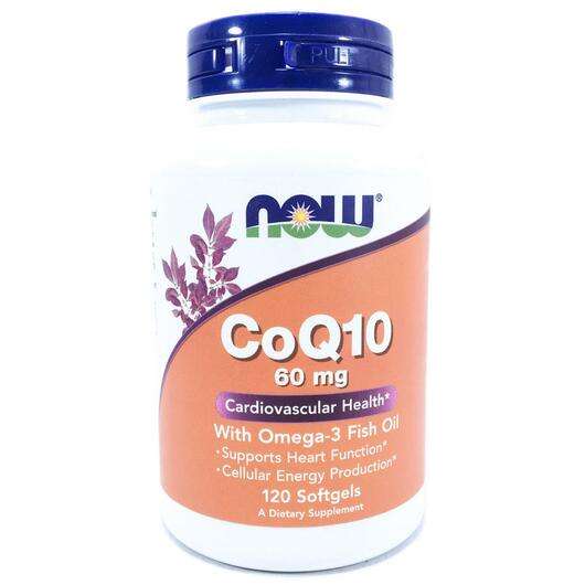 CoQ10 with Omega-3 60 mg, CoQ10 з риб'ячим жиром 60 мг, 120 капсул