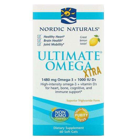 Основное фото товара Nordic Naturals, Ультимейт Омега, Ultimate Omega Xtra, 60 капсул