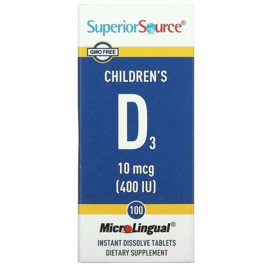 Children's D3 400 IU 100 MicroLingual Instant Diss, Вітамін D3, 100 таблеток